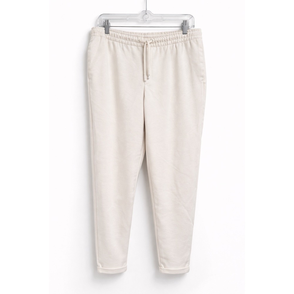 Zara Mens XL Cream Off-White Joggers Drawstring Sweatpants Tapered Leg XL - Picture 1 of 5
